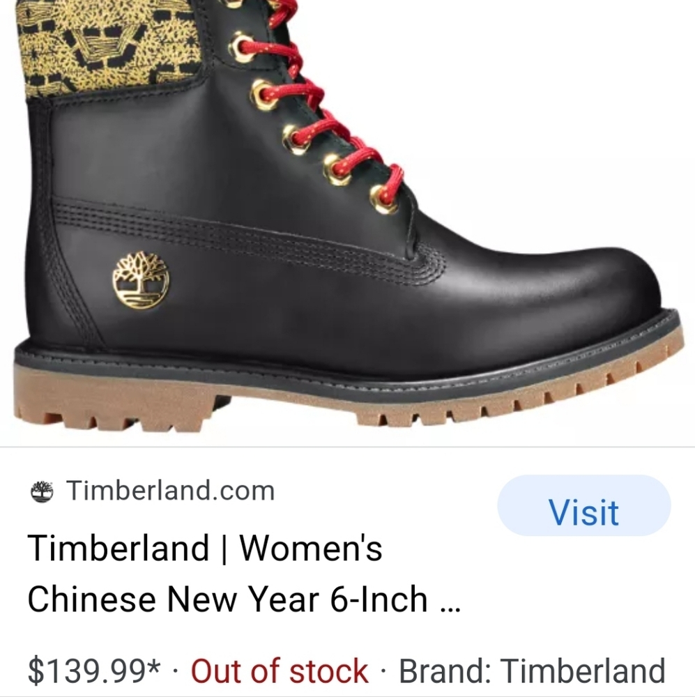 NWOT‎ OR BOX Woman's VERY RARE BOOT Timberland Chinese New Year Collection 2018
